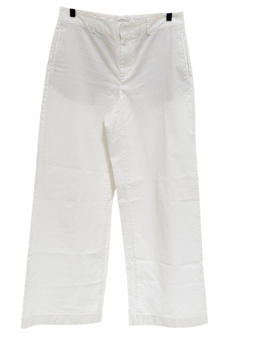 Vince Washed Cotton Wide Leg Stretch Trouser Pants Side Pockets Spr 2026 White 8